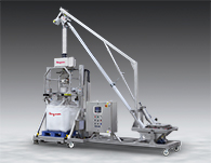 Mobiles Bulk-Bag Befüllsystem mit Metalldetektor und neigbarer Förderung