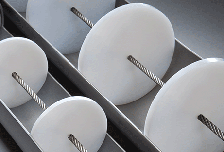Kabel-Scheibenanordnung des Rohrkabelförderers